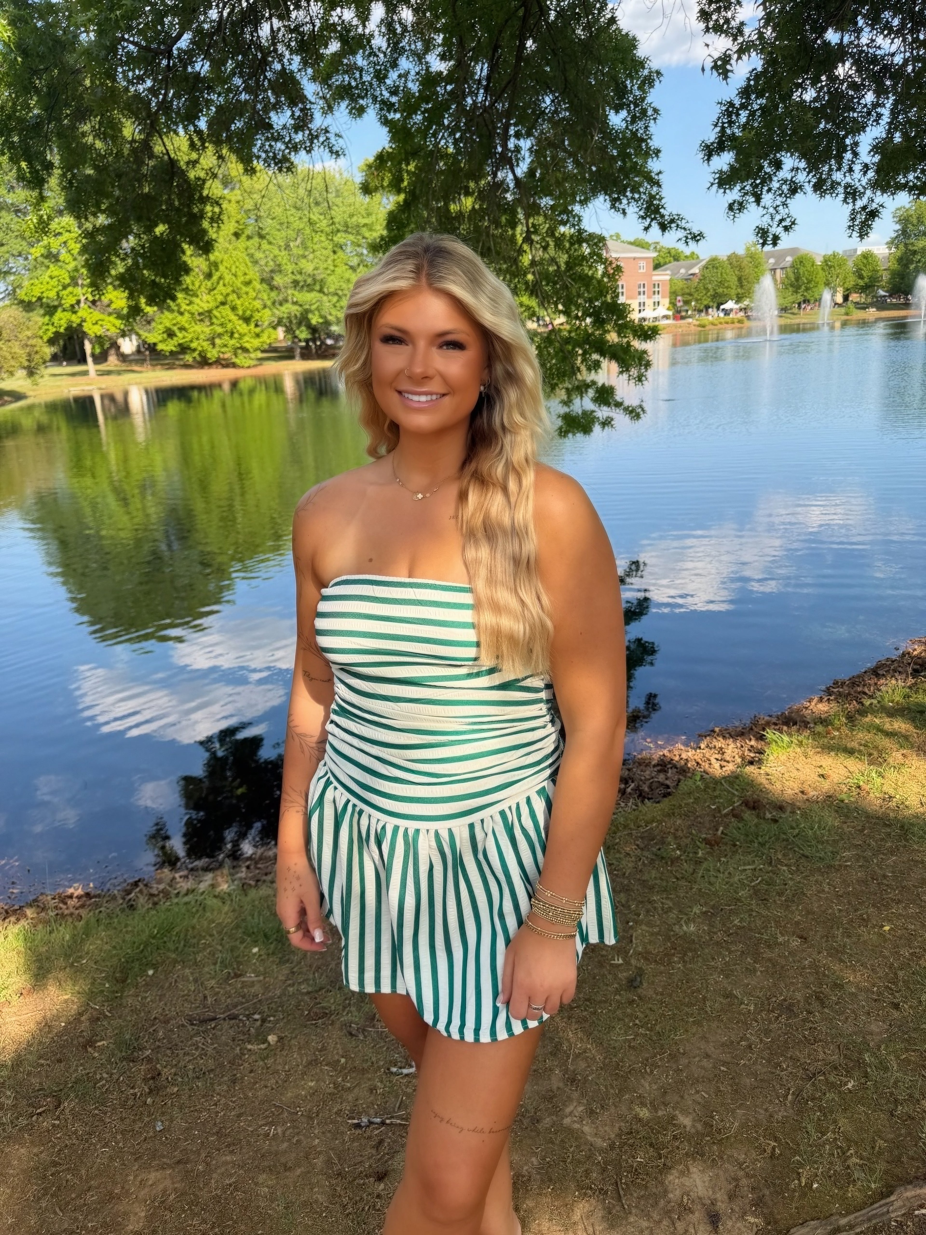 Strapless Stripe Dress