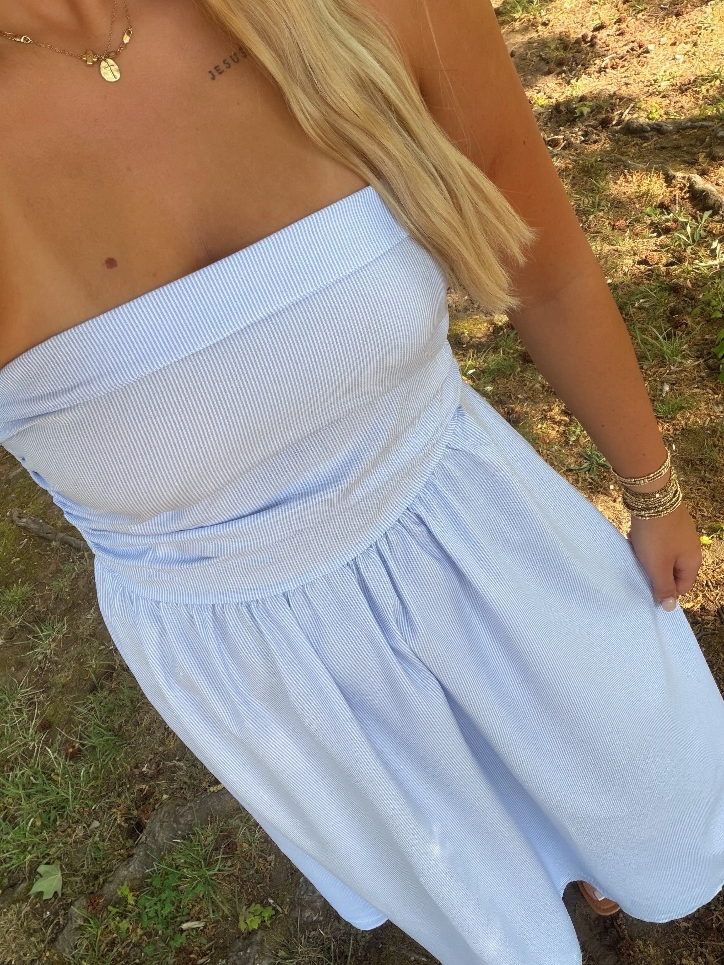 Strapless Midi Dress