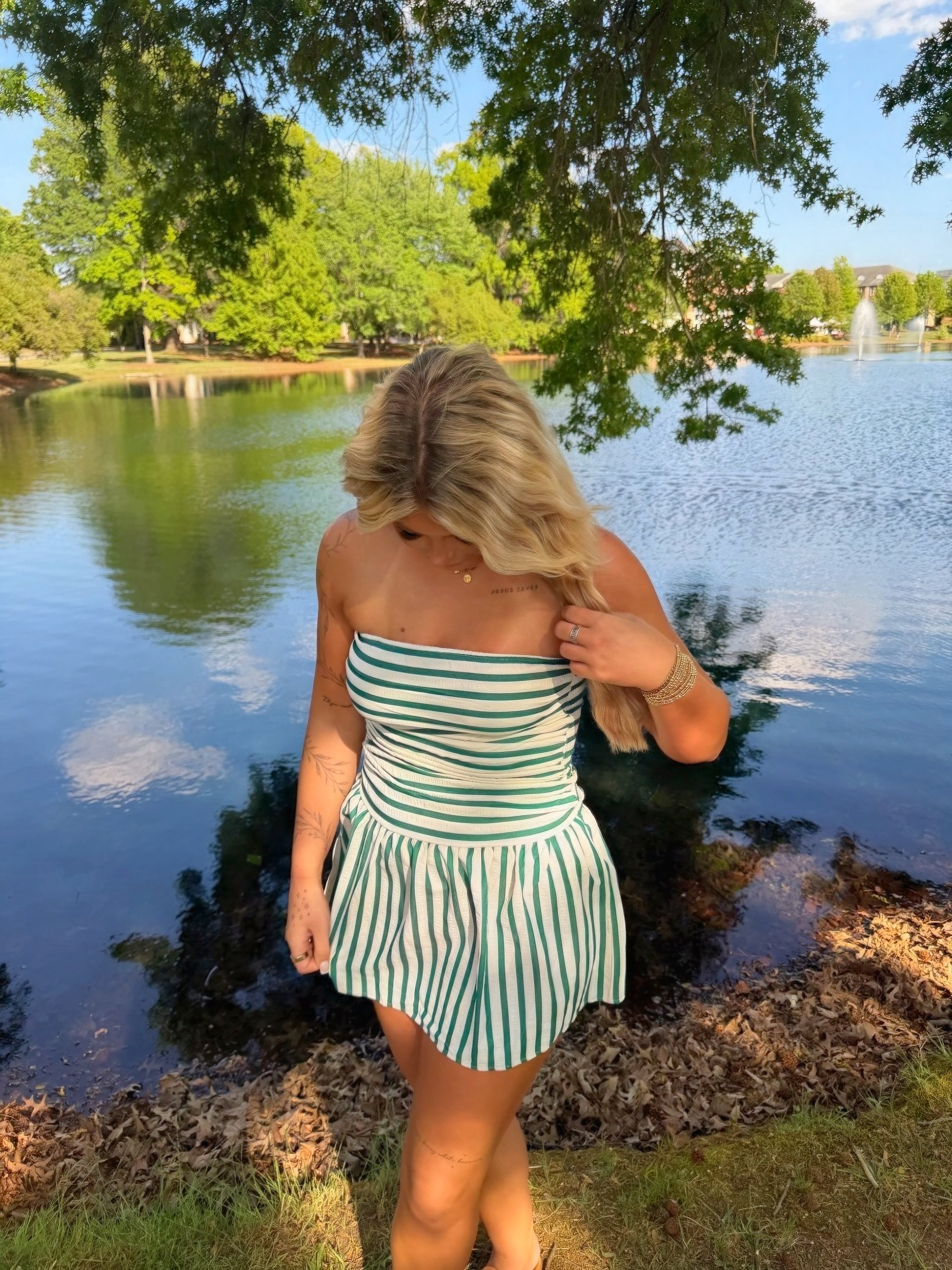 Strapless Stripe Dress