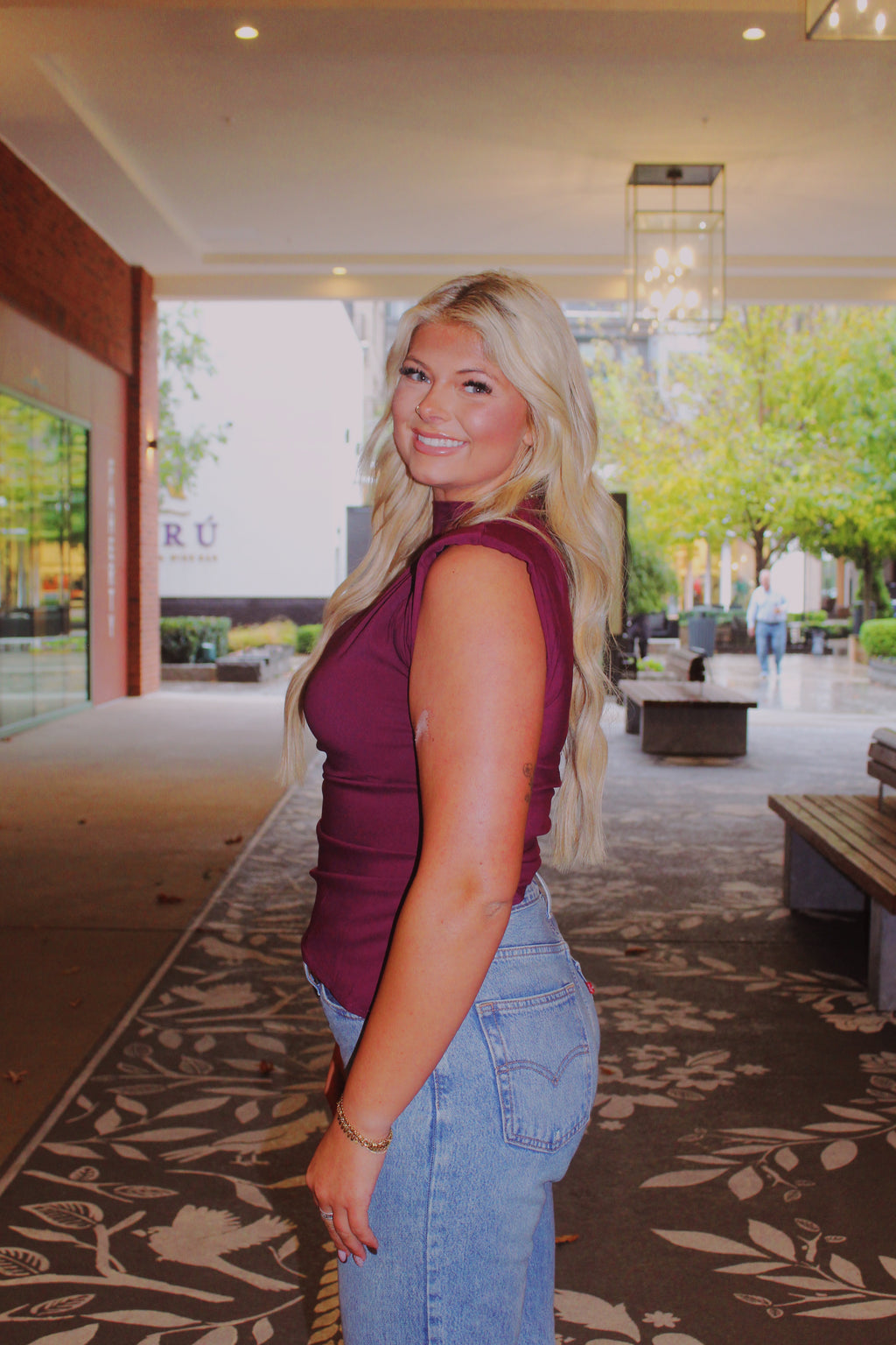 Asymmetrical Hem Wine Top