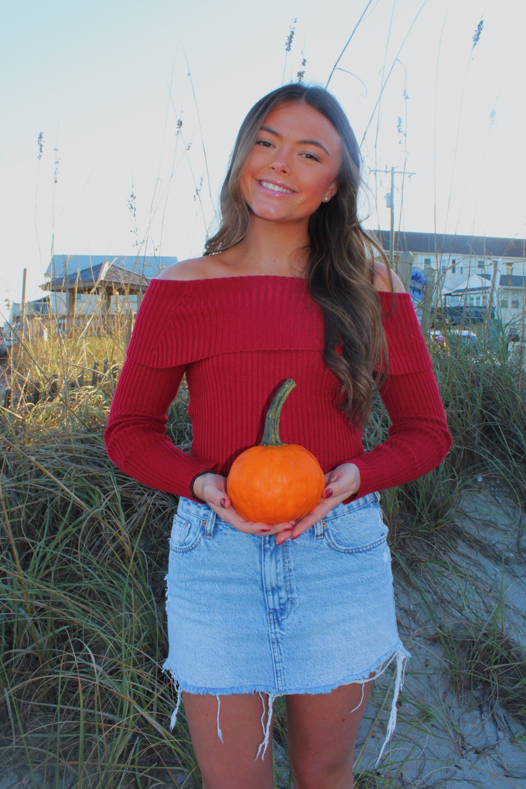 Off Shoulder Tie Back Sweater