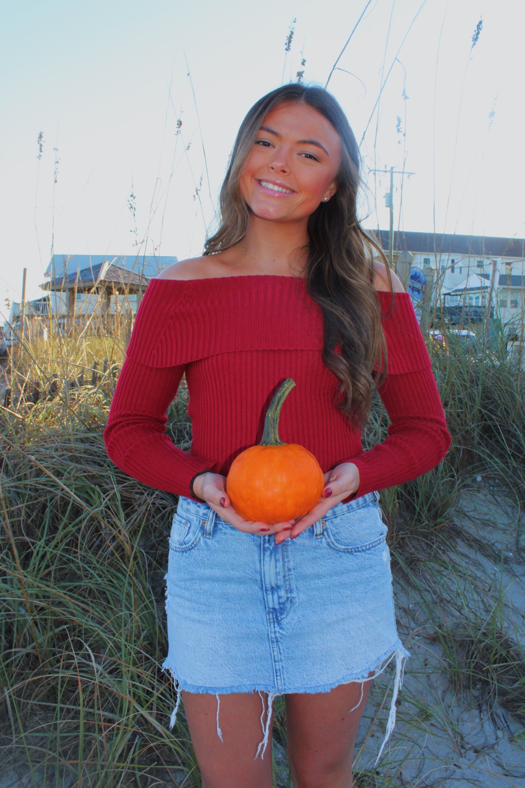 Off Shoulder Tie Back Sweater