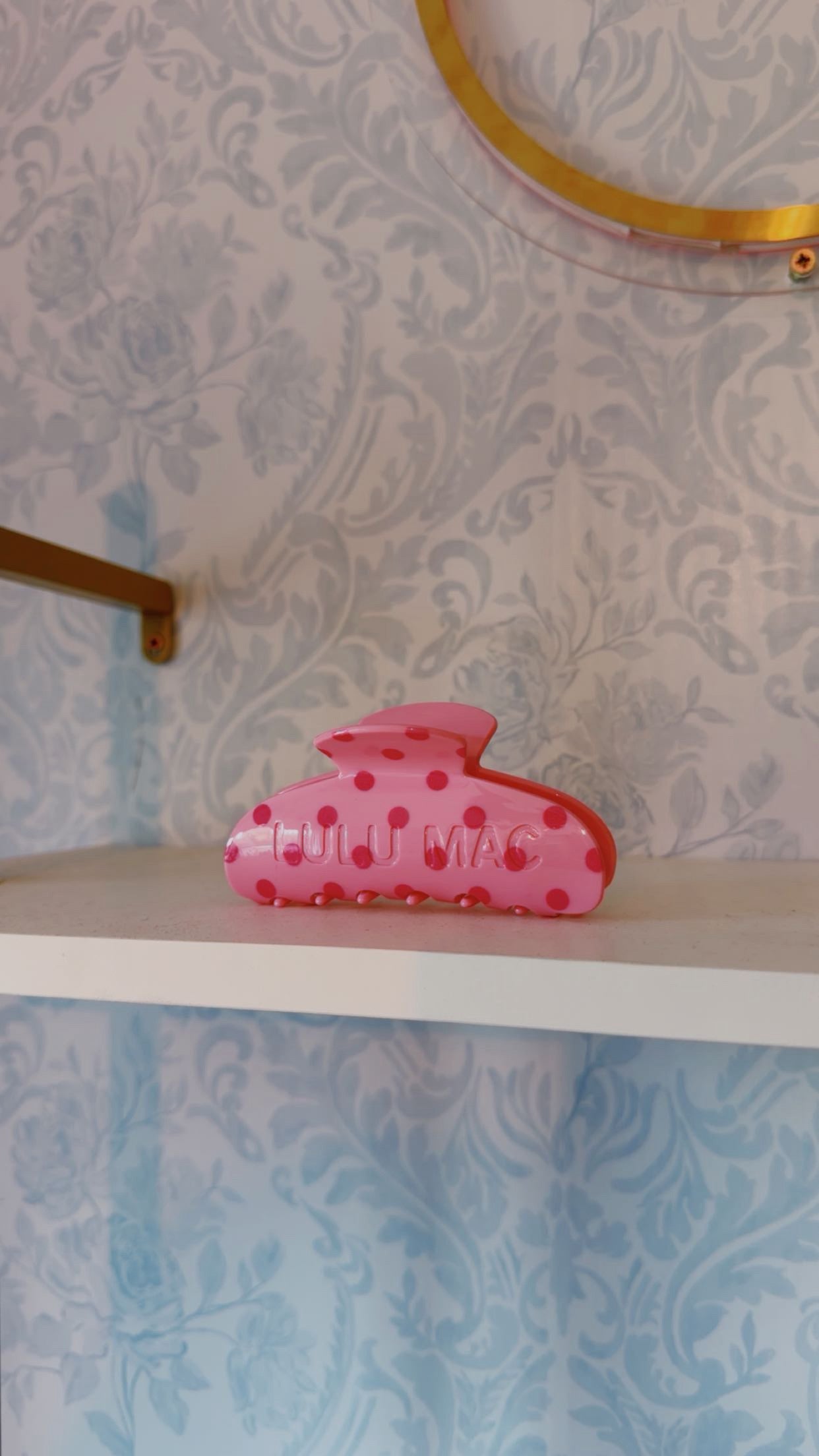 Pink Polka Dot Hair Clip