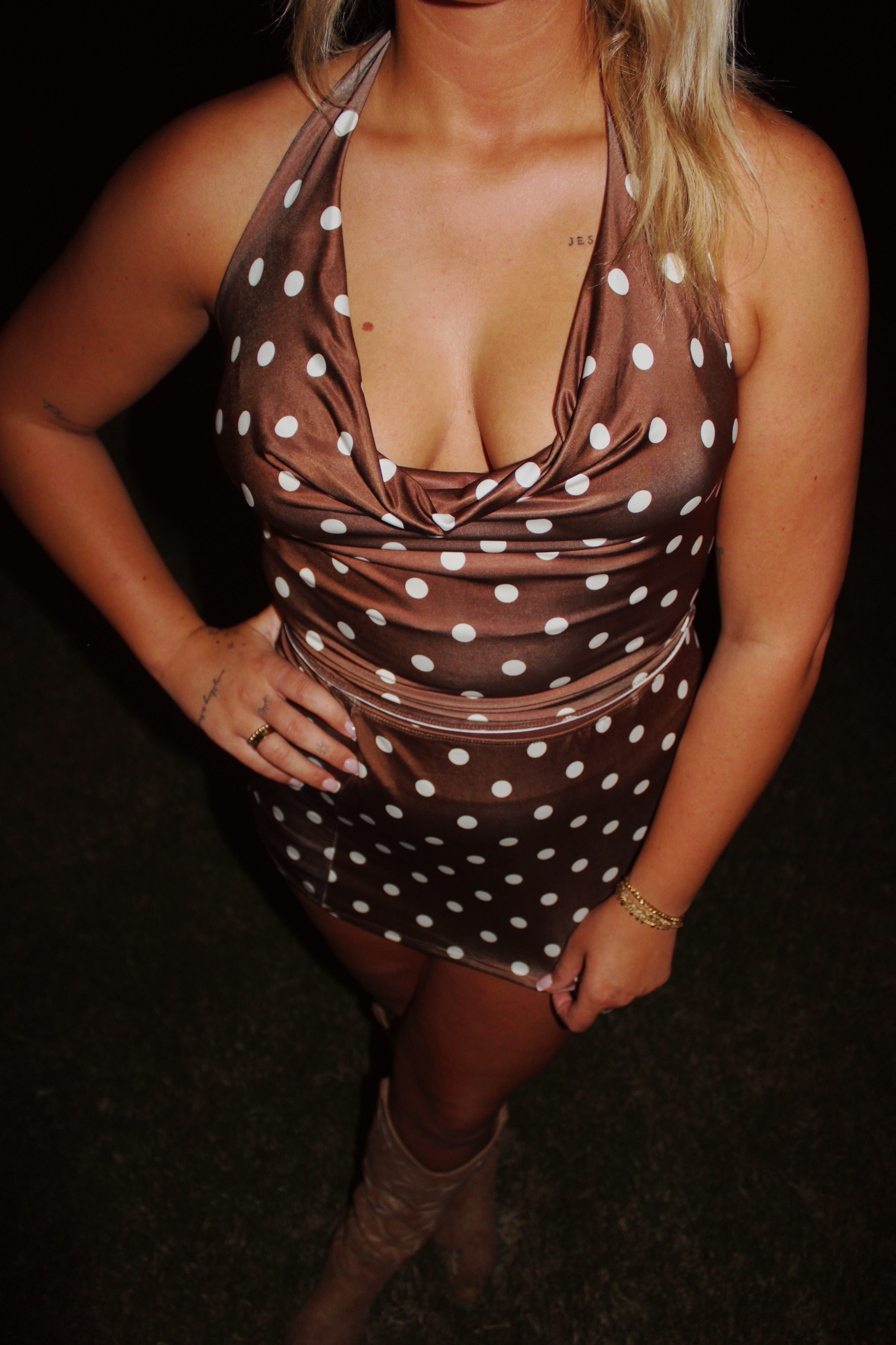 Brown Polka Dot Set