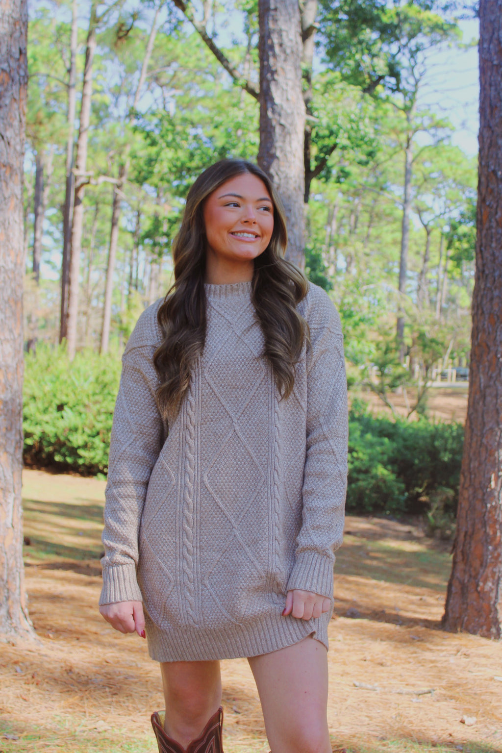 Cable Knit Sweater Dress