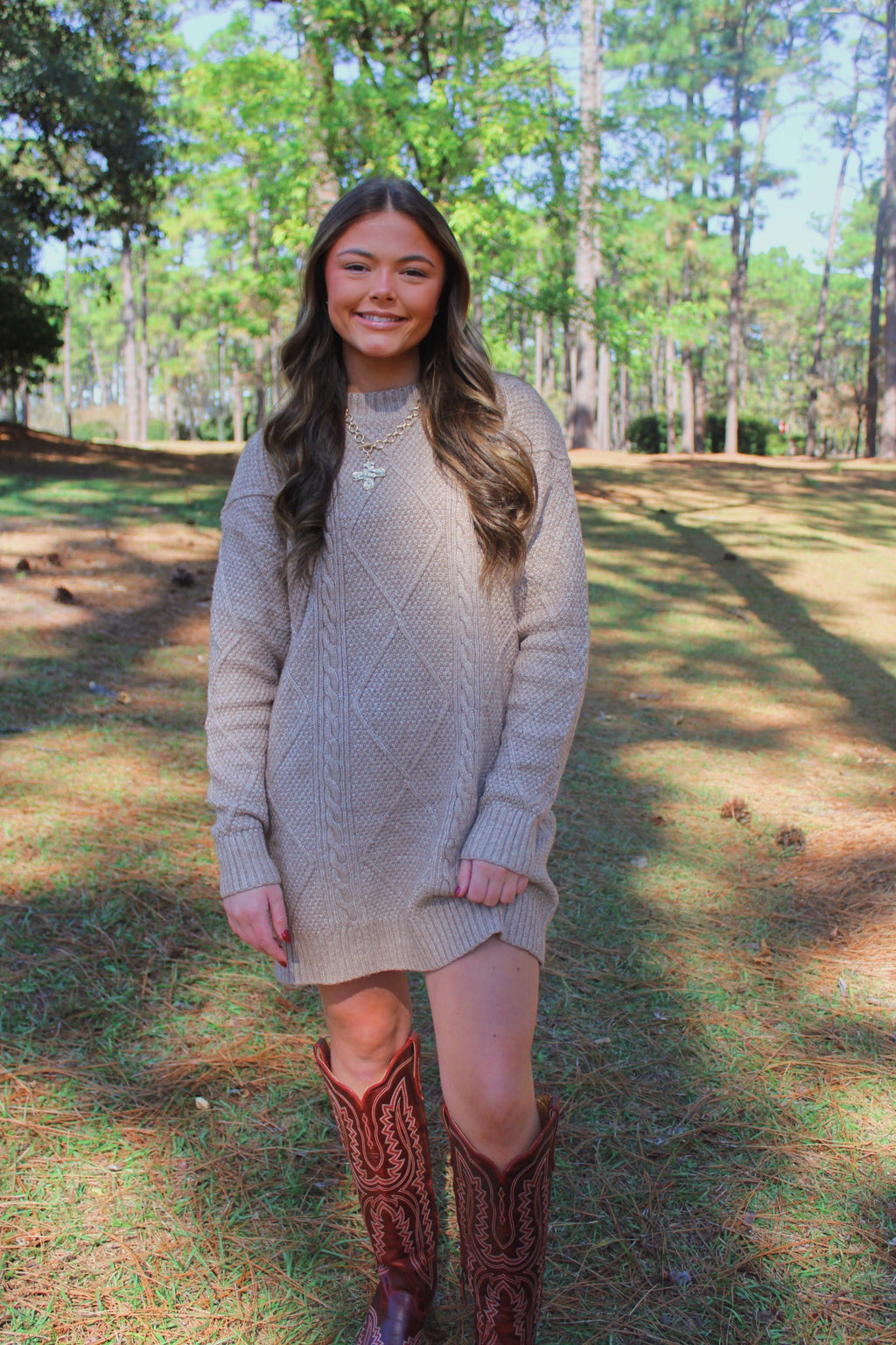 Cable Knit Sweater Dress