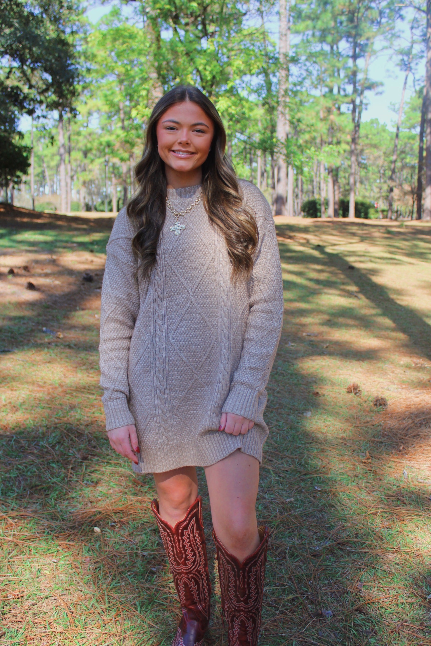 Cable Knit Sweater Dress
