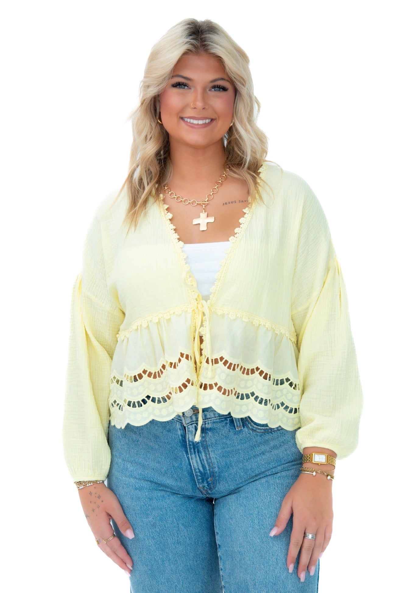 Cotton Tie Top : Yellow **SALE**