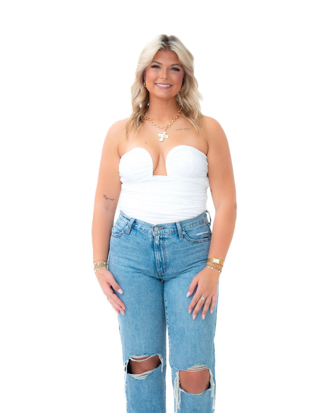 White Scalloped Bodysuit **SALE**