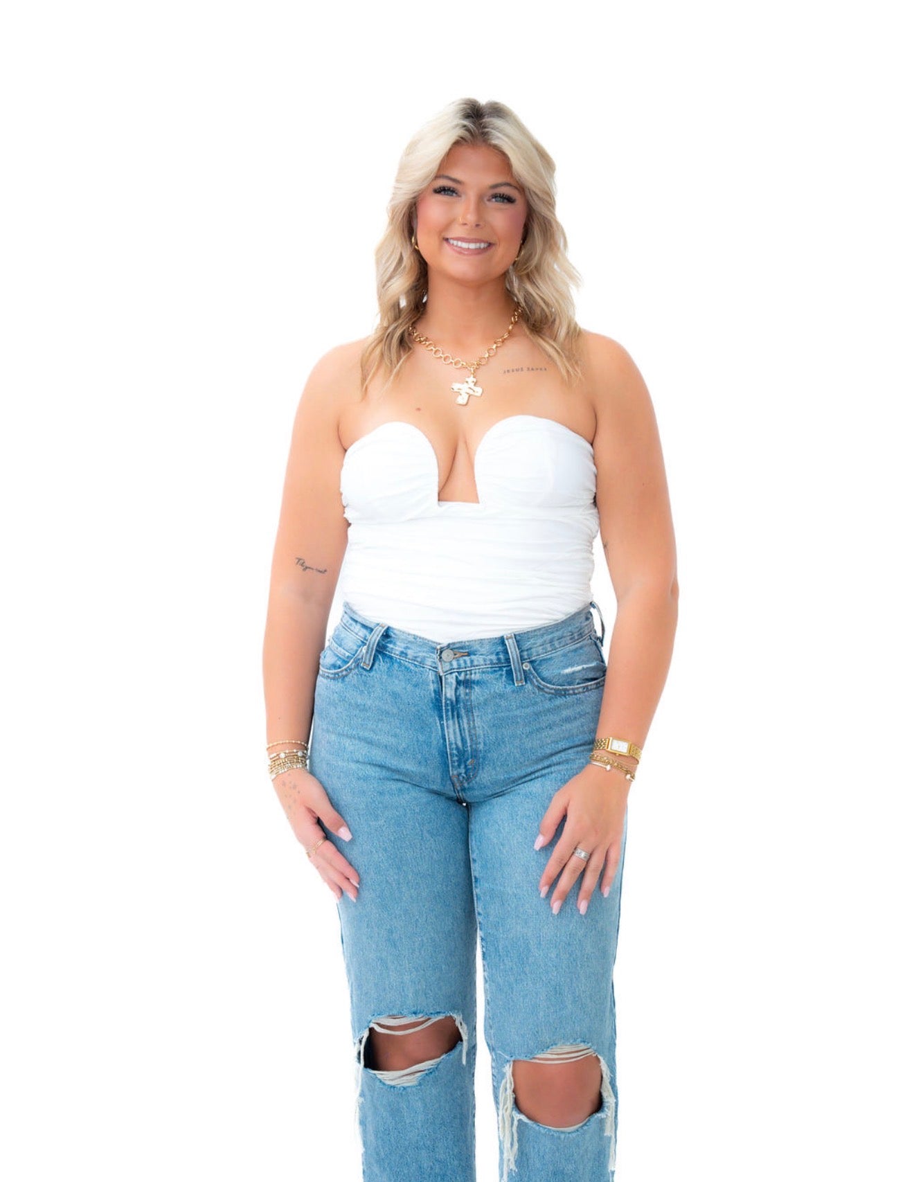 White Scalloped Bodysuit **SALE**