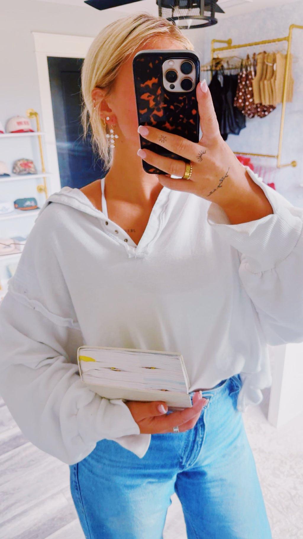 Halo Pearl Beaded Cross Earrings